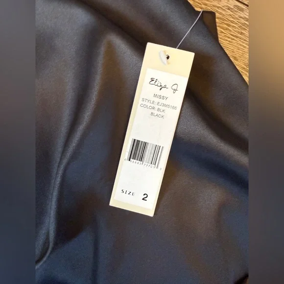 Eliza J Black Midi Dress with Embellished Waist - Picture 3 of 9